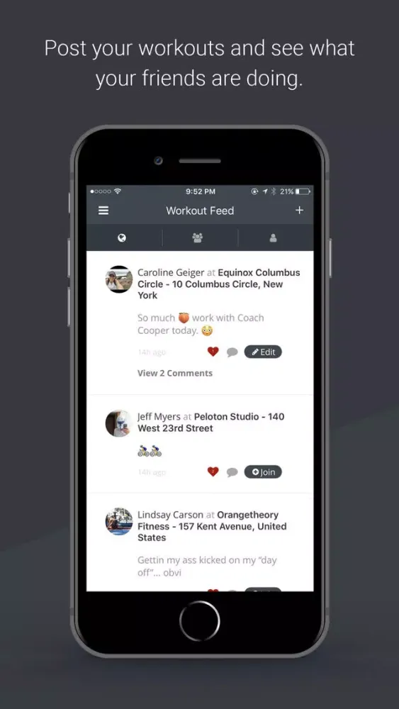 Tangkapan skrin Groupie - Social Fitness